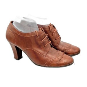 Aerosoles Dollop Brown Leather Vintage Inspired Heeled Oxford Trouser Shoes 8M